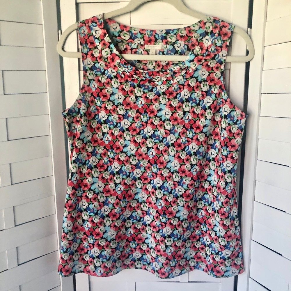 TALBOTS FLORAL SLEEVELESS TOP    SIZE S